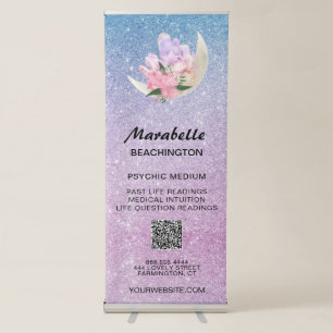 *~* Crystal Moon Glitter Psychic Metaphysical Retractable Banner