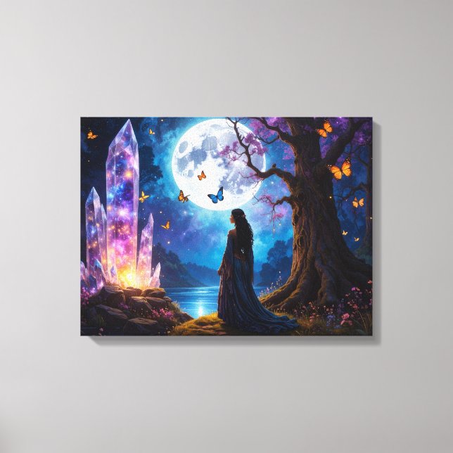 Crystal Moon River Canvas Print (Front)