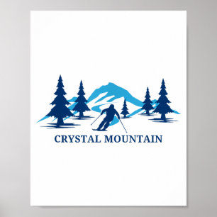 Crystal mountain michigan ski resort skiing skier poster