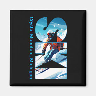 Crystal Mountain Michigan Skiing Vacation Ski Outd Magnet