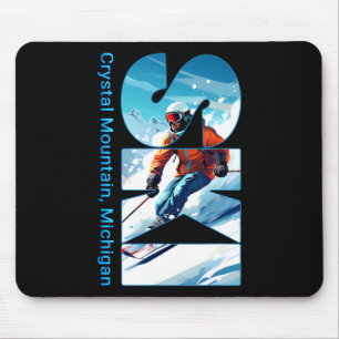 Crystal Mountain Michigan Skiing Vacation Ski Outd Mouse Mat