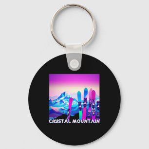 Crystal Mountain Ski Retro 80's Style Skiing And S Key Ring