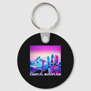 Crystal Mountain Ski Retro 80's Style Skiing And S Key Ring