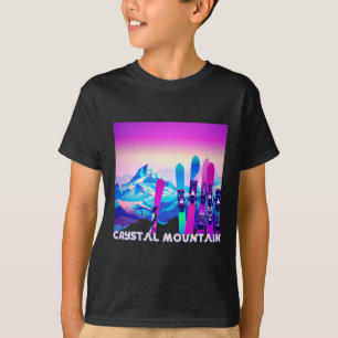 Crystal Mountain Ski Retro 80's Style Skiing And S T-Shirt