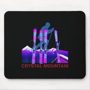 Crystal Mountain Skiing, Retro 90s Crystal Mountai Mouse Mat