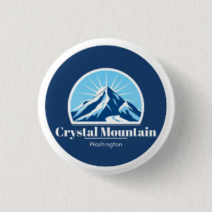 Crystal Mountain Washington resort   3 Cm Round Badge