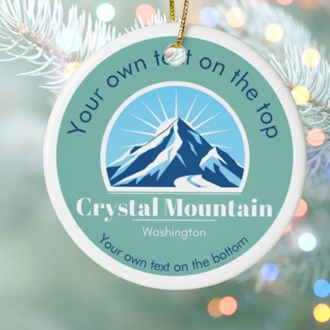 Crystal Mountain Washington resort christmas  Ceramic Tree Decoration (Creator Uploaded)