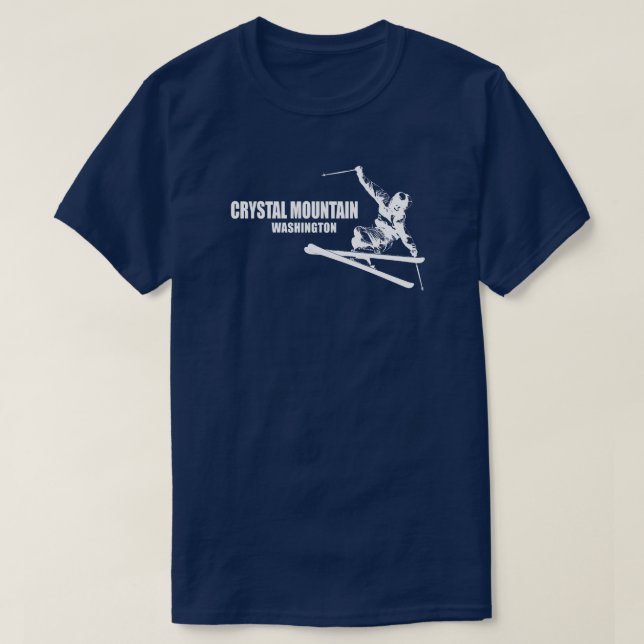 Crystal Mountain Washington Skier T-Shirt (Design Front)