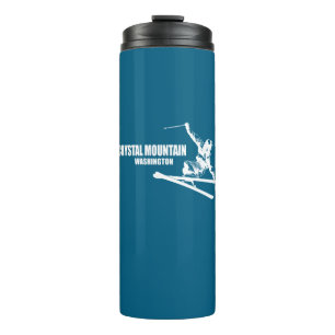 Crystal Mountain Washington Skier Thermal Tumbler