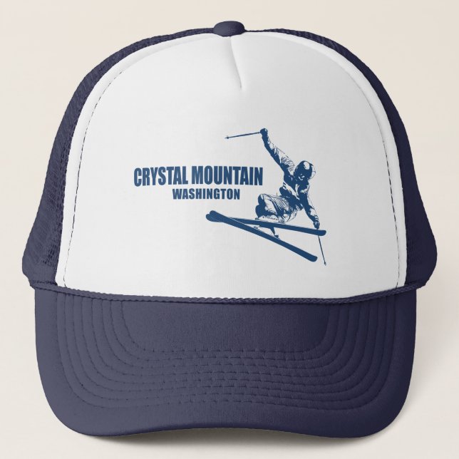 Crystal Mountain Washington Skier Trucker Hat (Front)