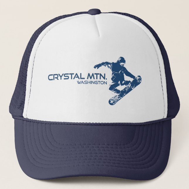 Crystal Mountain Washington Snowboarder Trucker Hat (Front)