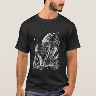 Crystal Mushrooms Goth Morel Mycology Shroom Hunte T-Shirt