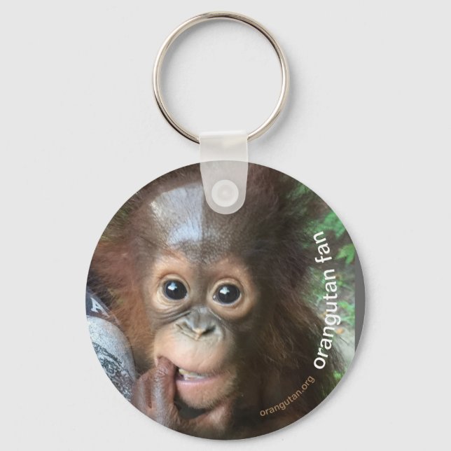 Crystal Orangutan Orphan Save Key Ring (Front)