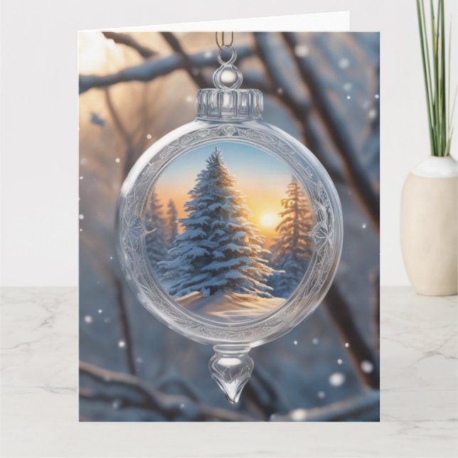 Crystal Ornament Holiday Greeting Card (Front)