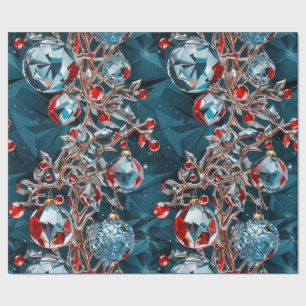 Crystal Ornaments and Gems Wrapping Paper