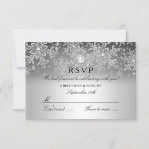 Crystal Pearl Snowflake Silver Winter RSVP