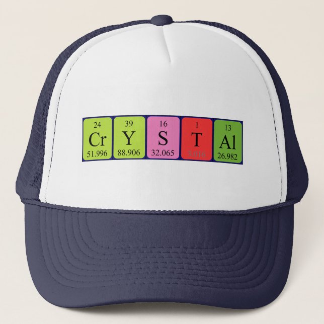 Crystal periodic table name hat (Front)