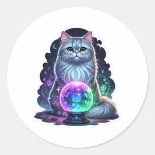 Crystal Persian – Fluffy Persian Cat Halloween Classic Round Sticker