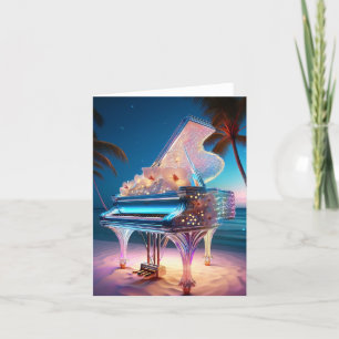 Crystal Piano on the Beach Thank You Card
