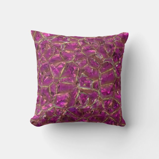Crystal Pink and Gold Cushion (Front)