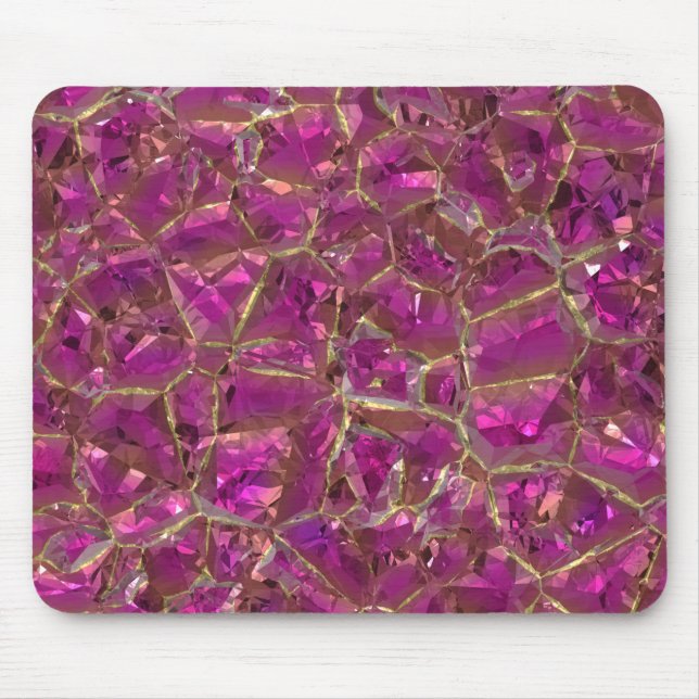 Crystal Pink and Gold Mouse Mat (Front)