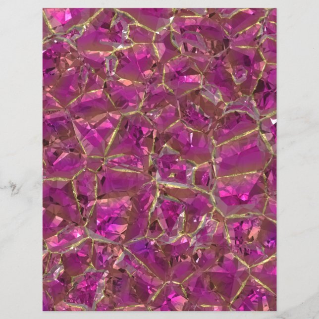 Crystal Pink and Gold Scrapbook Paper (Front)