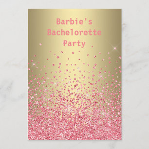 CRYSTAL PINK PEACH BACHELORETTE MODERN INVITATION