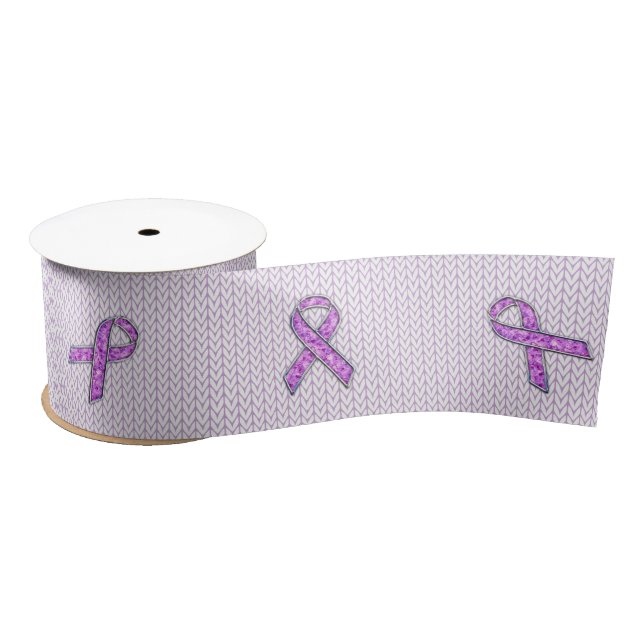 Crystal Pink Ribbon Awareness Knitting Satin Ribbon (Spool)