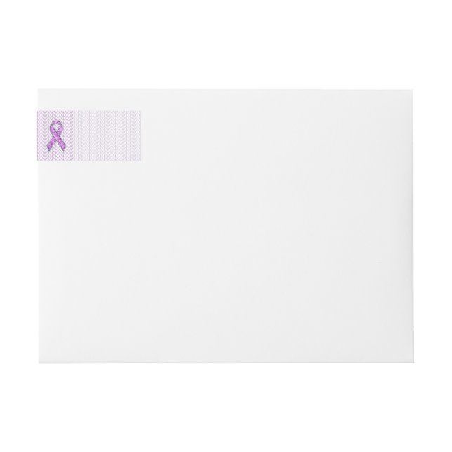 Crystal Pink Ribbon Awareness Knitting Wrap Around Label (Front)