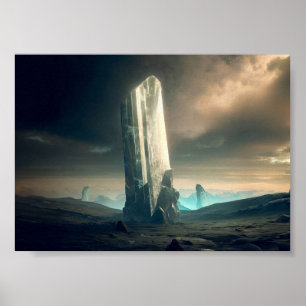 Crystal Planet in Space Poster