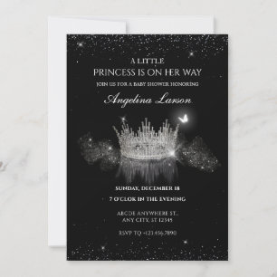 Crystal Princess Crown baby shower Invitation