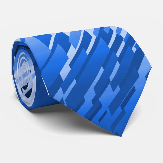 Crystal Prism Striped Blue Single-sided Tie (Rolled)