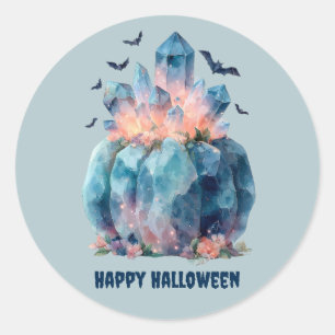 Crystal Pumpkin Halloween Classic Round Sticker