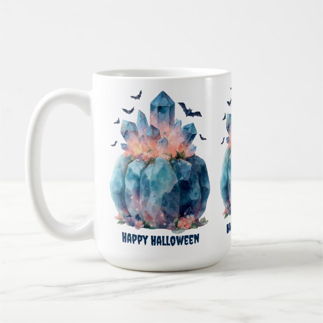 Crystal Pumpkin Halloween Coffee Mug (Left)