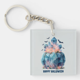 Crystal Pumpkin Halloween Key Ring