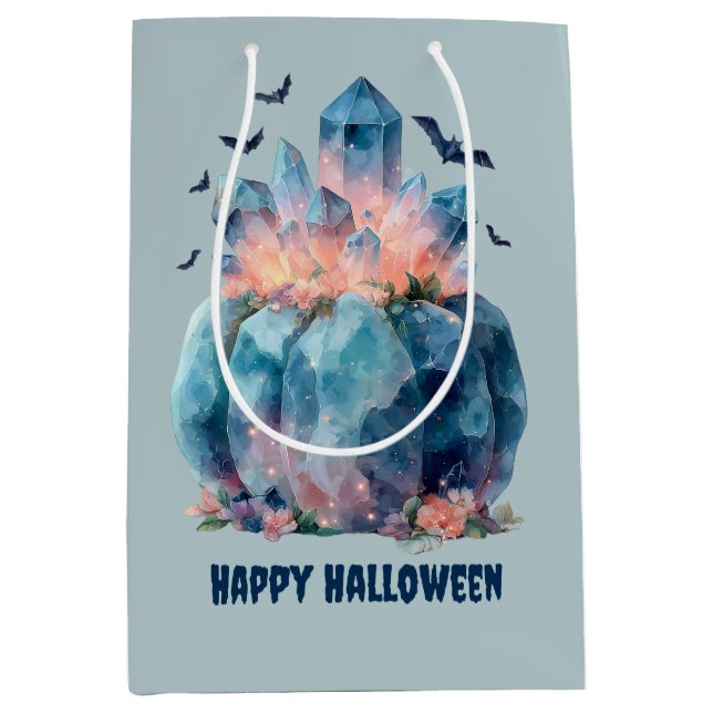 Crystal Pumpkin Halloween Medium Gift Bag (Front)