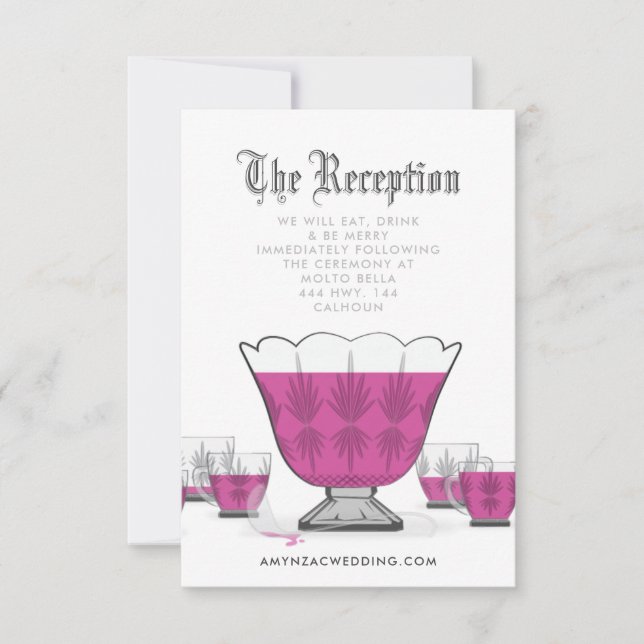 Crystal Punch Bowl Reception Enclosure Card (Front)