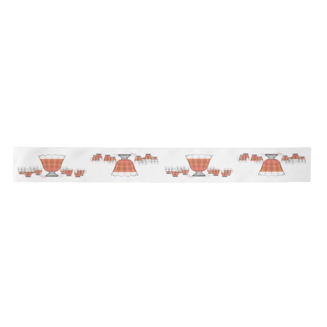 Crystal Punch Bowl  Satin Ribbon (Front)