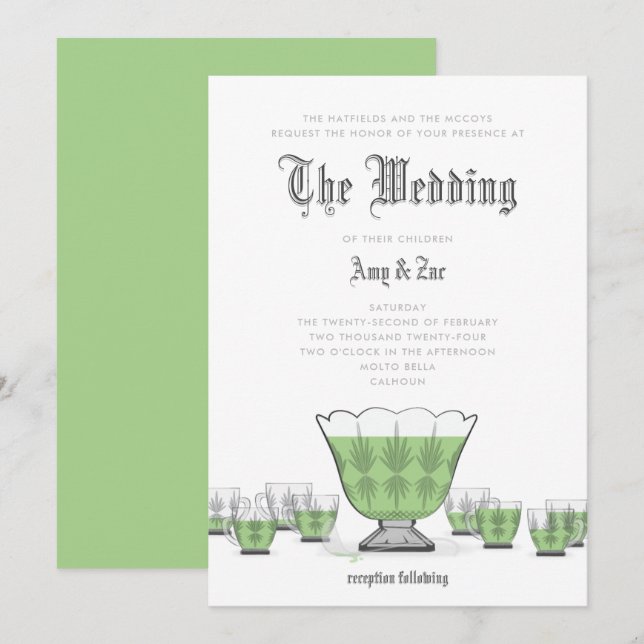 Crystal Punch Bowl Wedding Invitation (Front/Back)