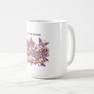 Crystal Queen Pink Floral Elegance Coffee Mug