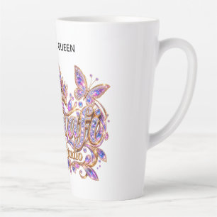 Crystal Queen Pink Floral Elegance Latte Mug