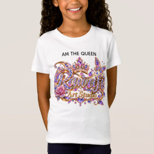Crystal Queen Pink Floral Elegance T-Shirt