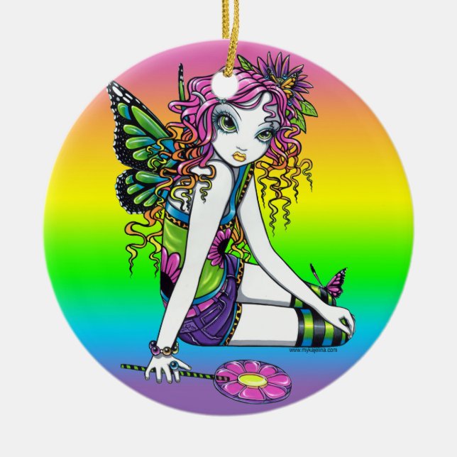 "Crystal" Rainbow Candy Fairy Art Ornaments (Front)
