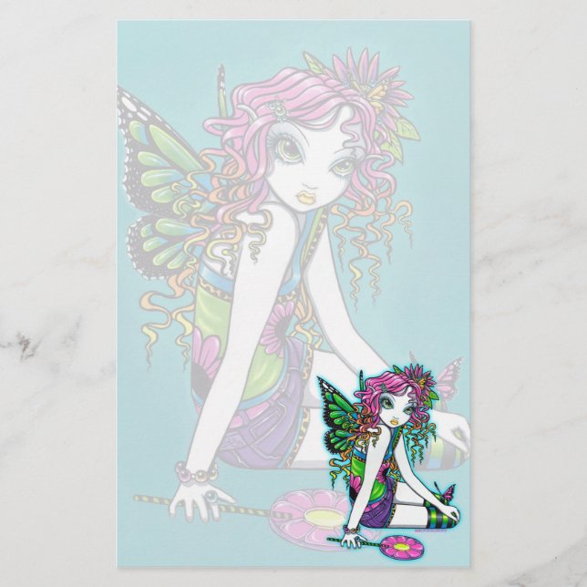 "Crystal" Rainbow Candy Fairy Art Stationery (Front)