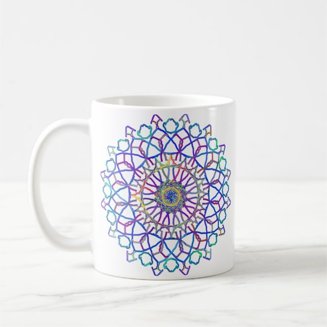 Crystal Rainbow Mandala  Coffee Mug (Left)