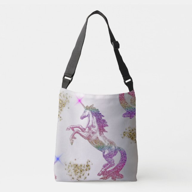 Crystal Rainbow Unicorn Crossbody Bag (Front)