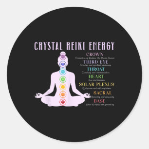 Crystal Reiki Energy Chakra Reiki Yoga Holistic He Classic Round Sticker