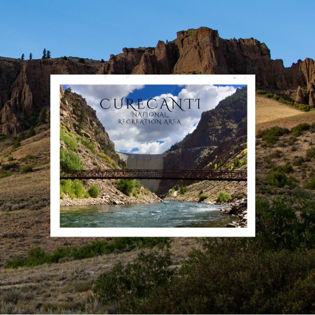 Crystal Reservoir, Dam, Footbridge, Curecanti NRA Postcard (Creator Uploaded)