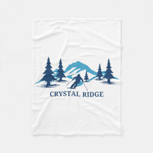 Crystal Ridge Wisconsin Ski Resort Skiing Skier  Fleece Blanket