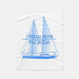 Crystal River Coastal Nautical Sailing Sailor Fleece Blanket